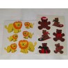 Sandylion Sticker BIG MAXI Fuzzy Stoff Filz Baby Löwen gelb X-Mas Weihnachts Bären RAR 80er 90er