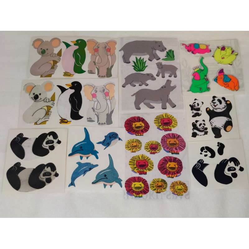 Sandylion ZDesign Stickermagic Sticker Set BIG MAXI Prisma Pearly Glanz Tiere Panda Neon Puffy 80er 90er