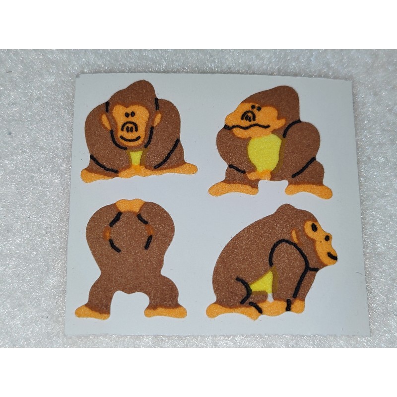 GREAT 7 ZDesign Stickerabschnitt Fuzzy Stoff Filz Samt Affen Gorilla Sticker 80er 90er 90er