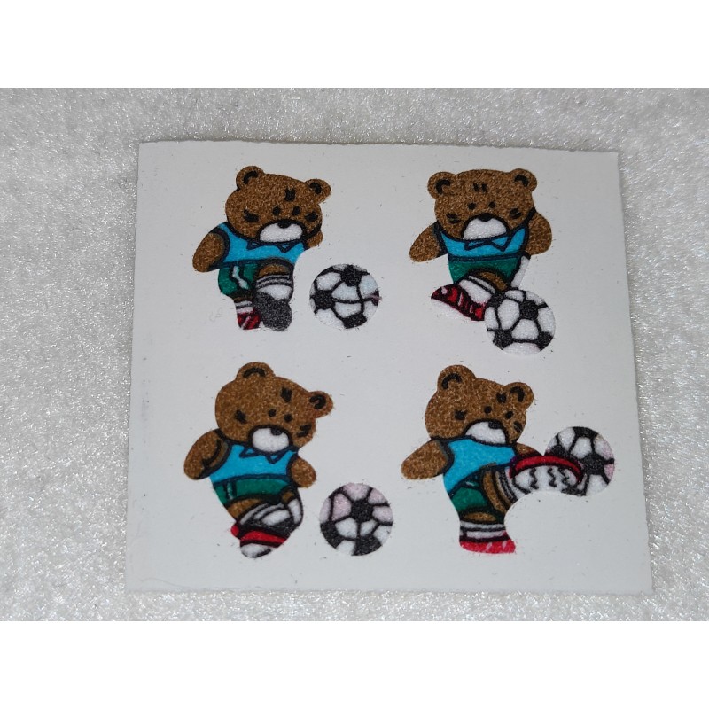 GREAT 7 ZDesign Stickerabschnitt Fuzzy Stoff Filz Samt Bären Fußball Sticker 80er 90er 90er