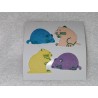 GREAT 7 Stickerabschnitt Fuzzy Stoff Filz Hamster Haustier bunt 90er