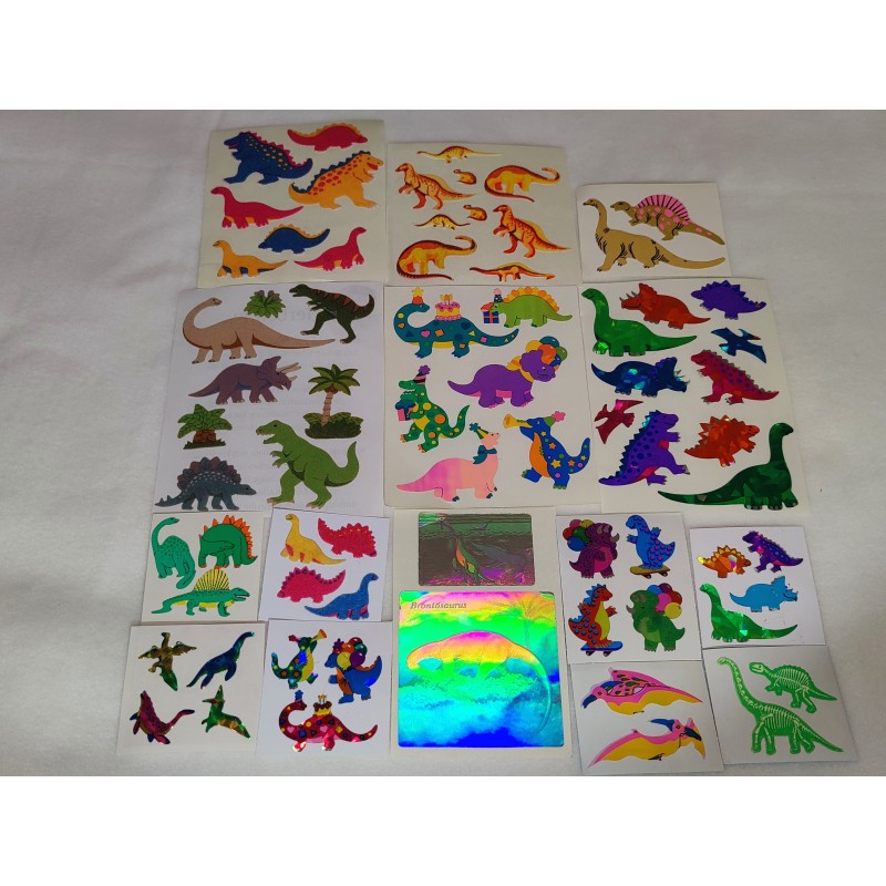 Sticker Set Sandylion ZDesign Great 7 BSB Maxi BIG Holo Pearly Fuzzy Glow in the Dark Prisma Dinos Dinosaurier 80er 90er