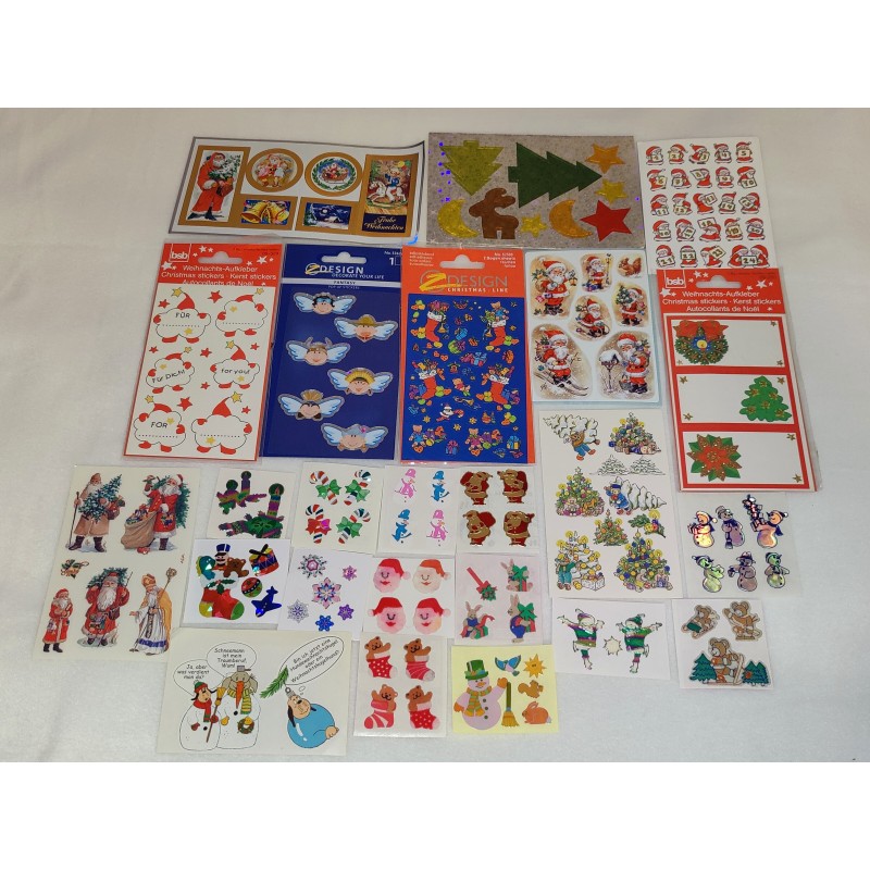 Sticker Set Sandylion ZDesign Great7 BSB BIG Microglitter Prisma Fuzzy X-Mas Weihnachten Gold Schneemann Engel Santa 90er