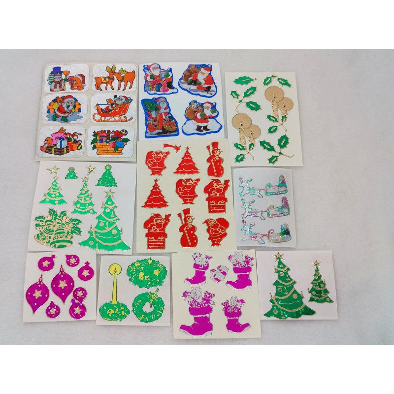 Sticker Set Sandylion ZDesign Great 7 BSB BIG Microglitter Mylar Prisma Fuzzy Pearly X-Mas Weihnachten Gold Santa 80er 90er