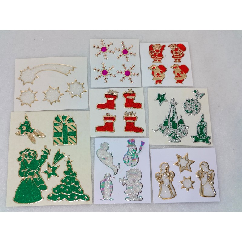 Sticker Set Sandylion ZDesign Great 7 BSB BIG Microglitter Mylar Prisma Fuzzy Pearly X-Mas Weihnachten Gold Santa 80er 90er