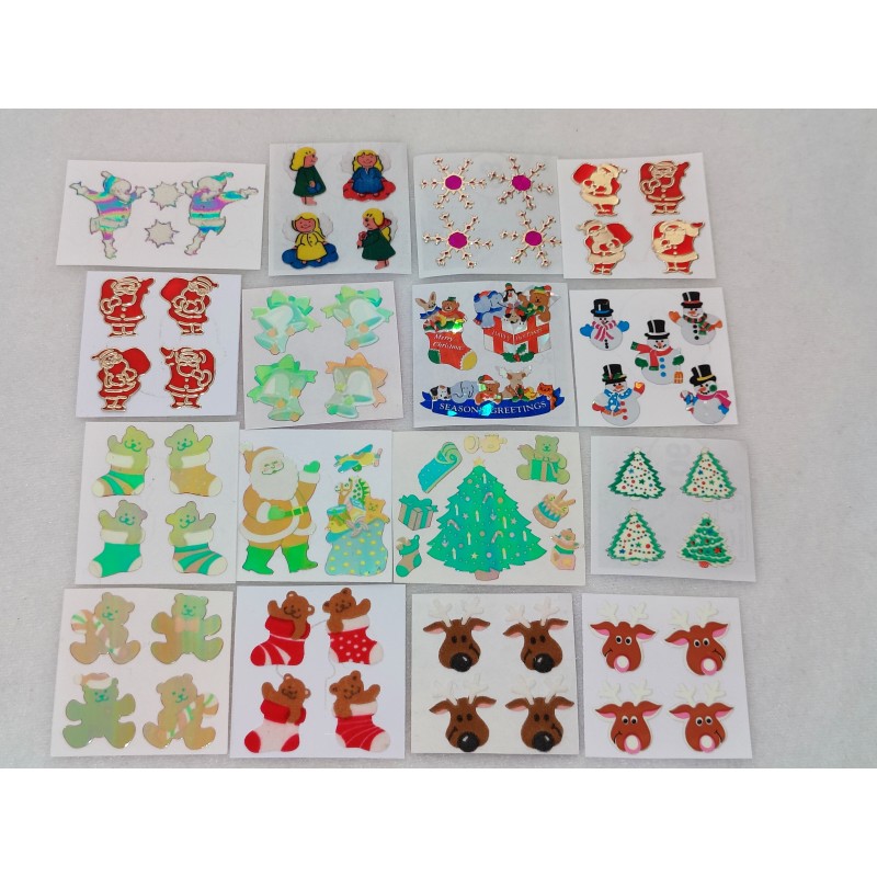 Sticker Set Sandylion ZDesign Great 7 BSB Mylar Prisma Glow in the Dark Fuzzy Pearly X-Mas Weihnachten Gold Santa 80er 90er