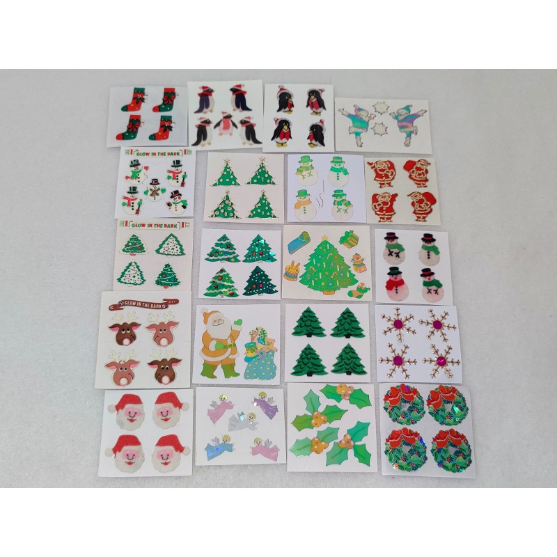 Sticker Set Sandylion ZDesign Great 7 BSB Mylar Prisma Glow in the Dark Fuzzy Pearly X-Mas Weihnachten Gold Santa 80er 90er