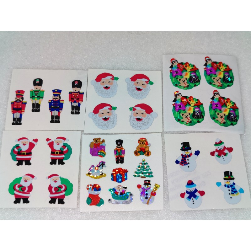 Sticker Set Sandylion ZDesign Great 7 BSB Mylar Prisma Fuzzy Pearly X-Mas Weihnachten Gold Santa 80er 90er