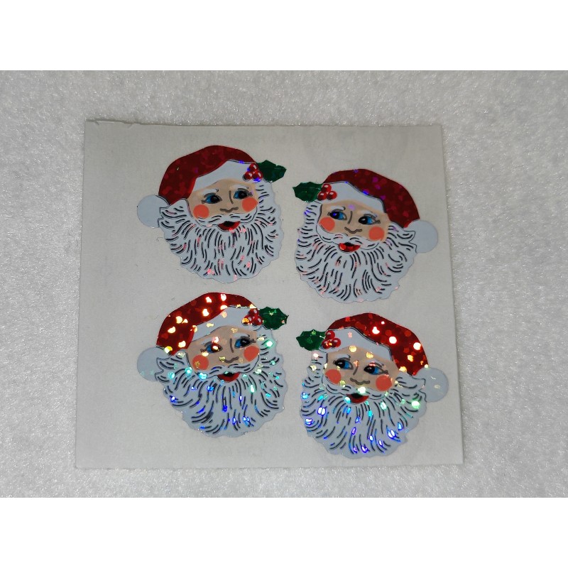 SANDYLION Stickerabschnitt Prismatic Prisma Glitzer Santa Claus Weihnachtsmann X-Mas Sticker 80er 90er