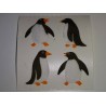 SANDYLION Stickerabschnitt Fuzzy Stoff Filz Pinguine Penguins 90er