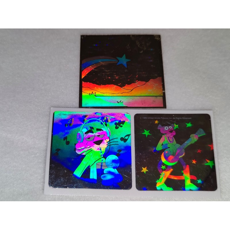 1989 Sticker Set 3D Holographisch Holo Pink Panther Sternschnuppe 80er 90er Stickerabschnitt ZDesign BSB Great 7