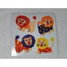 GREAT 7 ZDesign Stickerabschnitt Fuzzy Stoff Filz Samt Löwen Tiger Zirkus Sticker 80er 90er 90er