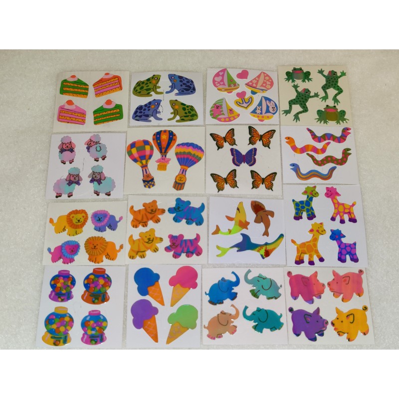 16 Abschnitte Sticker Set PEARLY Sandylion ZDesign Great 7 BSB Stickermagic Eis Kaugummi Tiere 80er 90er