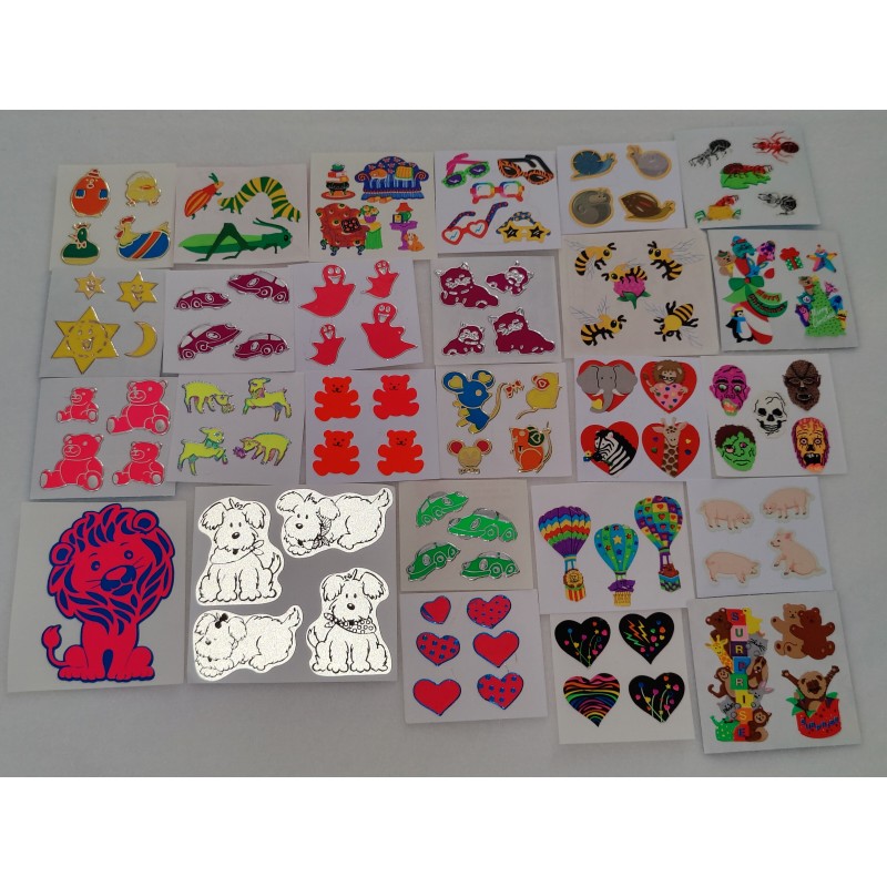 Sandylion BSB ZDesign Great 7 Sticker Set Kromekote Neon Goldrand Holo Reflektor Sticker Tiere Hund Löwe 80er 90er