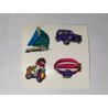 GREAT 7 ZDesign Stickerabschnitt Fuzzy Stoff Filz Samt Autos Cars Segelboot Zeppelin Motorrad Sticker 80er 90er 90er