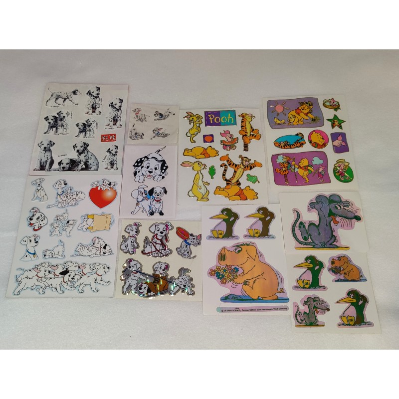 Sticker Set Sandylion BSB ZDesign BIG MAXI Prisma Fuzzy Pearly Glow Dark Disney Pooh Dalmatiner Uli Stein 90er