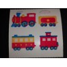 SANDYLION Stickerabschnitt Fuzzy Stoff Filz Eisenbahn Lokomotive 90er