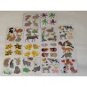 14 Stickerabschnitte Set Sandylion Fuzzy Stoff Meerschweinchen Löwen Haustiere Qualle Hasen Sticker 90er