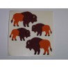 SANDYLION Stickerabschnitt Fuzzy Stoff Filz Bison Safari 90er