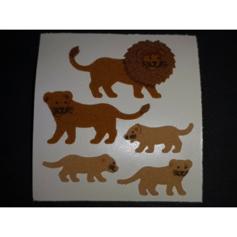 SANDYLION Stickerabschnitt Fuzzy Stoff Filz Löwen Lion Safari 90er