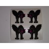 SANDYLION Stickerabschnitt Fuzzy Stoff Horror Katzen schwarz Cats Katze 90er