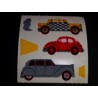 SANDYLION Stickerabschnitt Fuzzy Stoff Filz Taxi Autos Taxis Käfer 90er