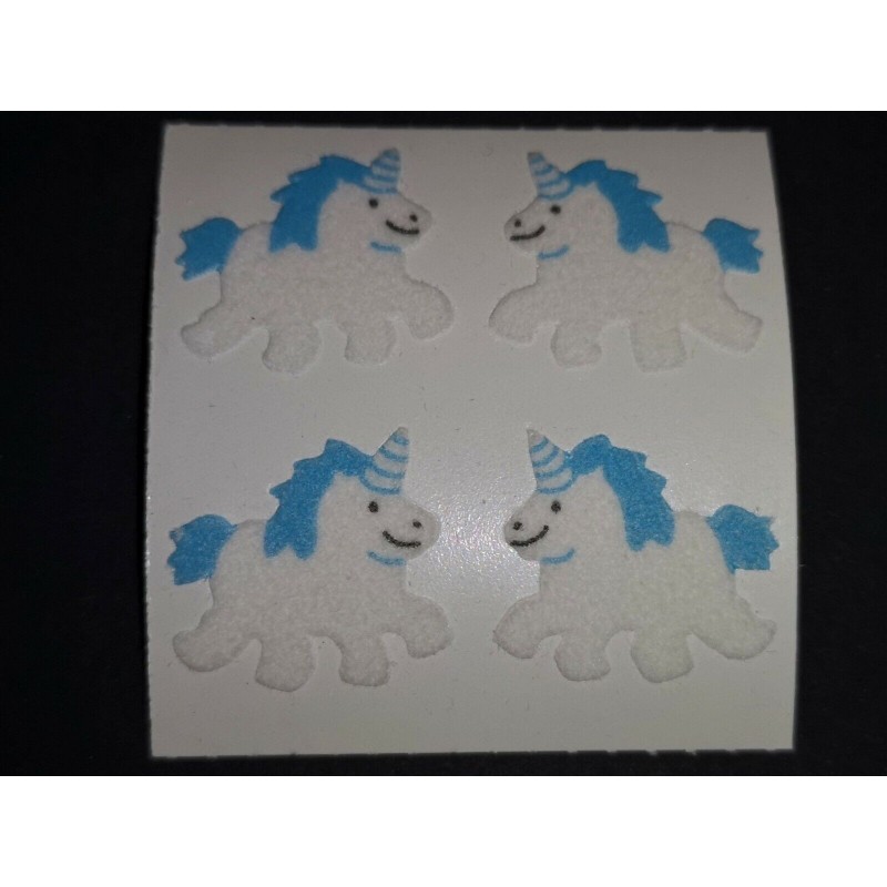 SANDYLION Stickerabschnitt Fuzzy Stoff Einhörner Einhorn 90er