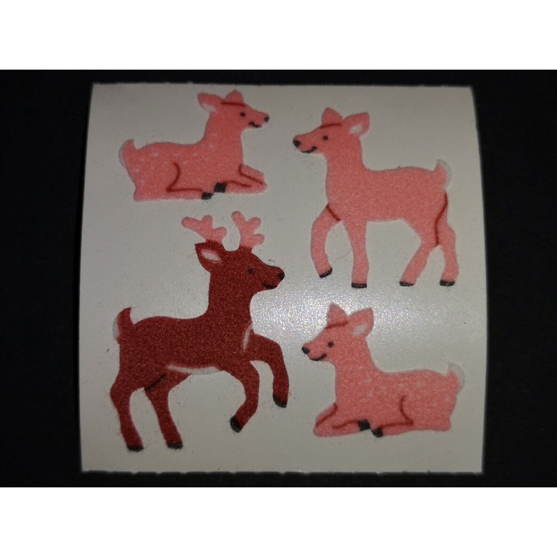 SANDYLION Stickerabschnitt Fuzzy Stoff Filz Rehe Reh Wild 90er