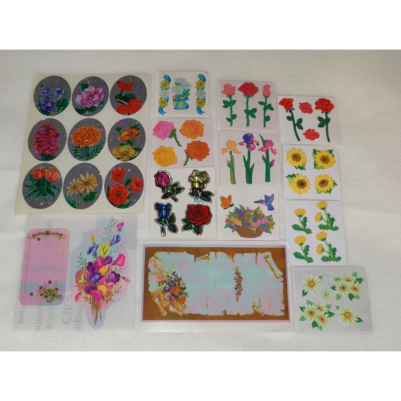 Sandylion ZDesign Great 7 BSB Sticker Set BIG MAXI Prisma Pearly Safari Blumen Rosen Sonnenblumen 80er 90er