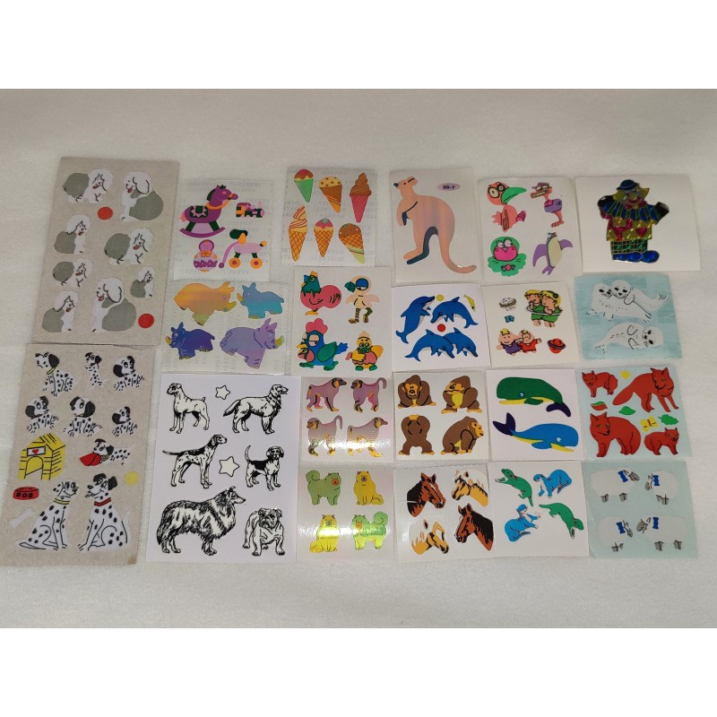 Sandylion ZDesign Great 7 BSB Stickermagic Sticker Set Prisma Fuzzy Pearly Reflektor Maxi Tiere Hunde 80er 90er Stickerabschnitt