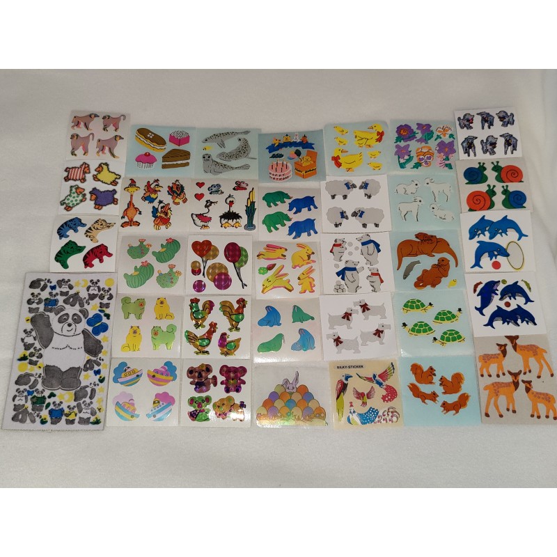 Sandylion ZDesign Great 7 BSB Stickermagic Sticker Set Prisma Fuzzy Pearly Reflektor Maxi Tiere Panda 80er 90er Stickerabschnitt