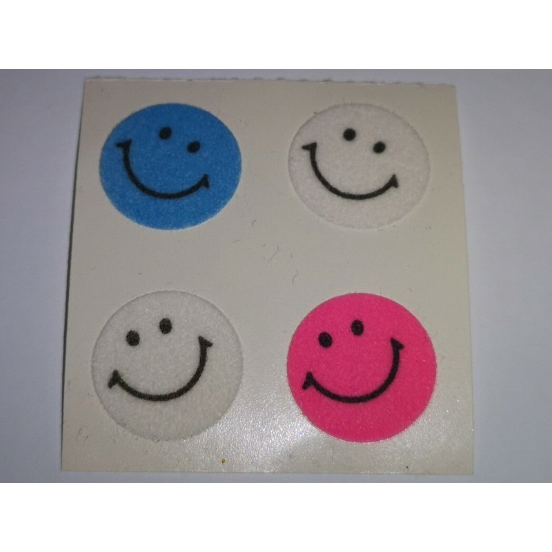 SANDYLION Stickerabschnitt Fuzzy Stoff Filz Smileys Emojis 90er