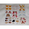 9 Stickerabschnitte Set Sandylion Fuzzy Stoff Meerschweinchen Giraffen Strauß Sticker 90er