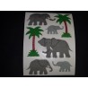 SANDYLION MAXI BIG Stickerabschnitt Fuzzy Stoff Filz Elefanten Safari 90er