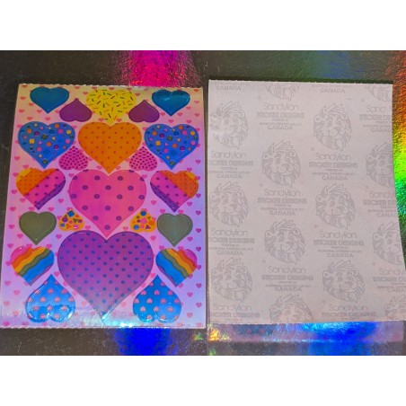 SANDYLION MAXI BIG Stickerabschnitt Pearly Glanz Glitzer Herzen Hearts Love Sticker 80er 90er