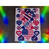 SANDYLION MAXI BIG Stickerabschnitt USA America Herzen Kromekote Activity 90er