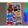 SANDYLION MAXI BIG Stickerabschnitt Bear dress up Bären 1990 Kromekote Activity 90er