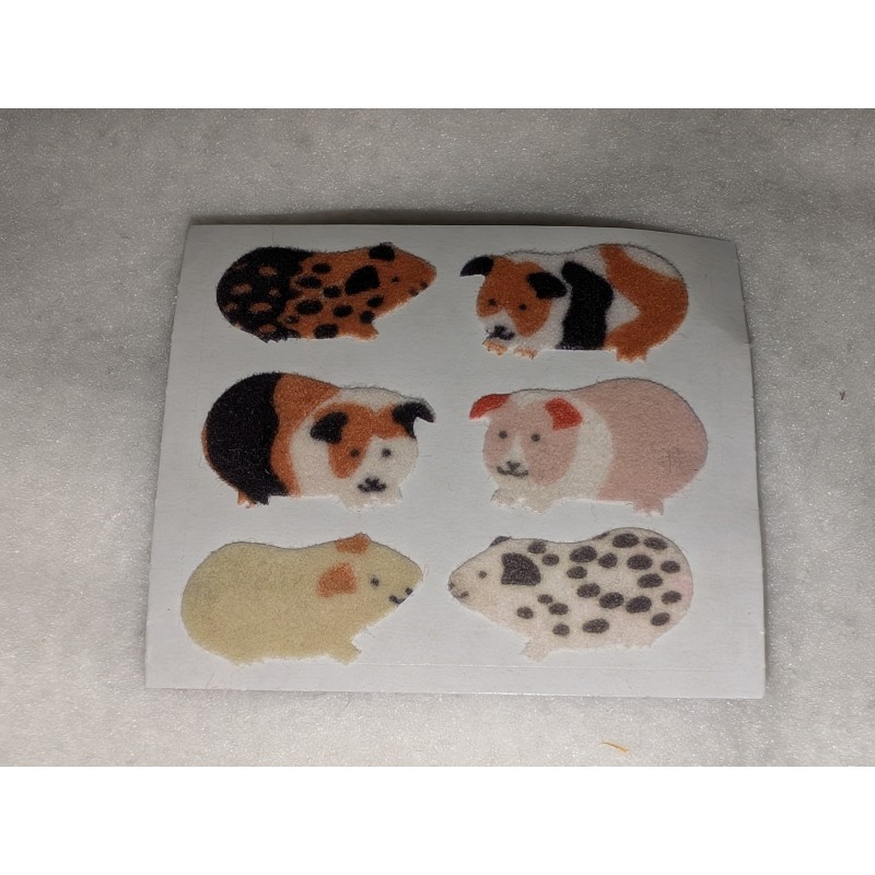 Stickerabschnitt Sandylion Sticker Fuzzy Stoff Meerschweinchen 80er 90er