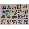 Sticker Set Sandylion ZDesign Holo BIG Metallic Mylar Holo Tiere Bären Rollschuhe 80er 90er