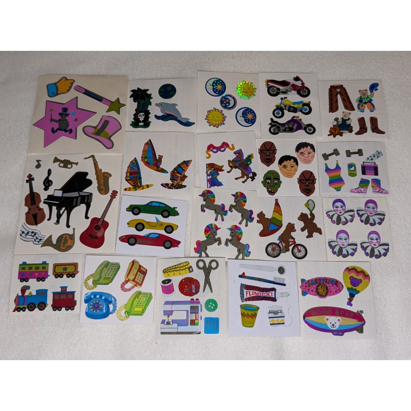 Sticker Set Sandylion ZDesign Holo BIG Metallic Mylar Holo Tiere Einhorn 80er 90er