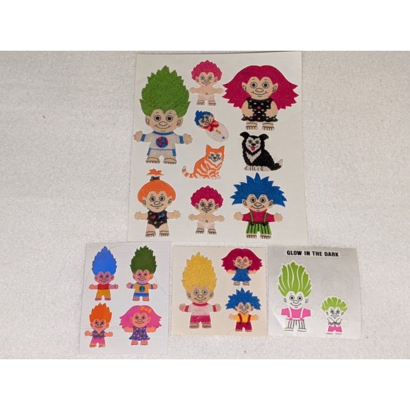 Sticker Set Trolle Trollz Trolls Sandylion 90er Maxi Prisma Glow in the Dark Fuzzy