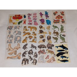 12x ZDesign Great7 BSB Sticker Set BIG MAXI Fuzzy Filz Stoff Tiere Affen Tiger Wal 80er 90er