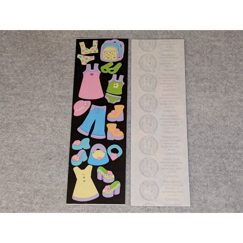 SANDYLION MAXI BIG Stickerabschnitt Klamotten Shopping dress up Kromekote Activity 90er