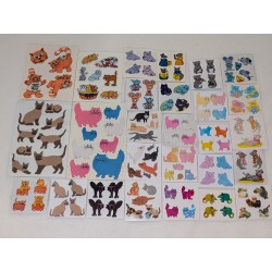 Sticker Set Sandylion ZDesign Great 7 BSB Stickermagic BIG MAXI Fuzzy Stoff Prisma Pearly Katzen Mäuse Cat 80er 90er