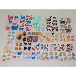 Sticker Set Sandylion ZDesign Great 7 BSB Stickermagic BIG MAXI Fuzzy Stoff Prisma Pearly Katzen Mäuse Cat 80er 90er