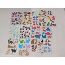 Sticker Set Sandylion ZDesign Great 7 BSB Stickermagic BIG MAXI Fuzzy Stoff Prisma Pearly Puffy Katzen Mäuse Cat 80er 90er