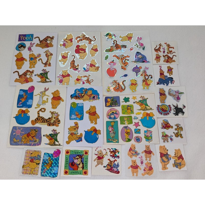 Sandylion BSB Sticker Set Disney Winnie Pooh Maxi BIG Prismatic Glitzer Fuzzy Glow dark Tigger Eyore Piglet 90er
