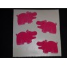 SANDYLION Stickerabschnitt Fuzzy Stoff Filz Nilpferde Hippos pink 90er