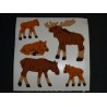 SANDYLION Stickerabschnitt Fuzzy Stoff Filz Elch Wild Hirsch 90er