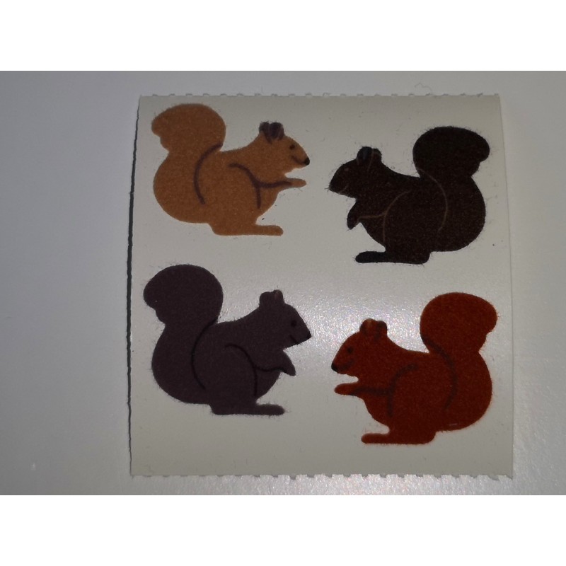 SANDYLION Stickerabschnitt Fuzzy Stoff Eichhörnchen Squirrel 90er